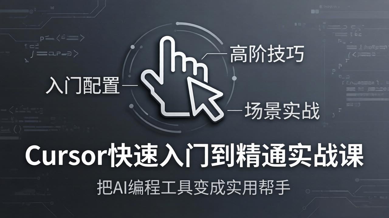 Cursor快速入门到精通实战课：入门配置+高阶技巧+场景实战，把AI编程工具变成实用帮手-源创文化-无心创作