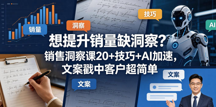想提升销量缺洞察？销售洞察课20+技巧+AI加速，文案戳中客户超简单【原创双语字幕】-源创文化-无心创作