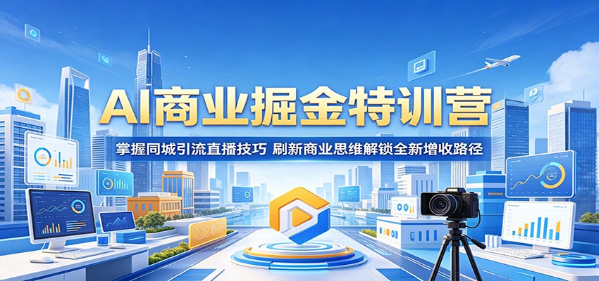 AI商业掘金特训营：掌握同城引流直播技巧，刷新商业思维解锁全新增收路径-源创文化-无心创作