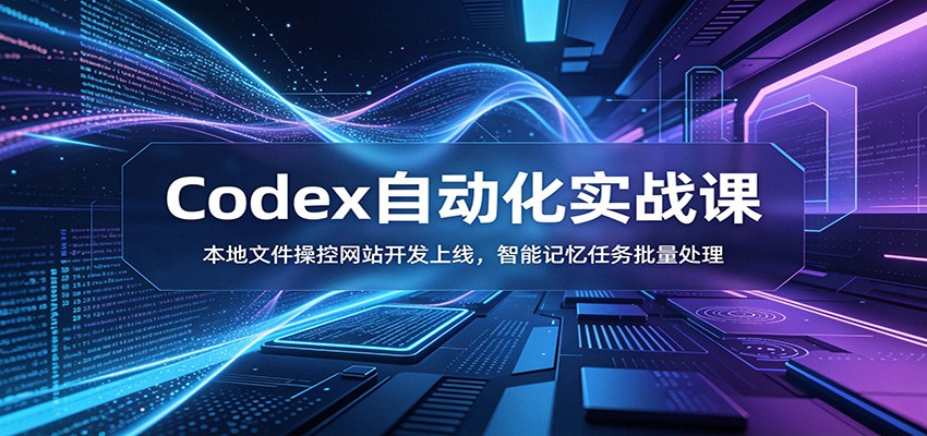 Codex自动化实战课：本地文件操控网站开发上线，智能记忆任务批量处理-源创文化-无心创作