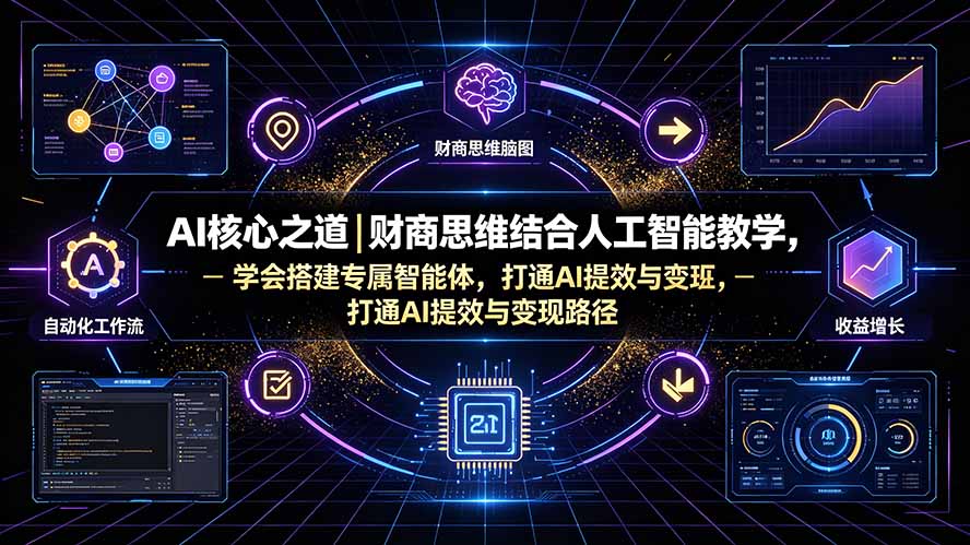 AI核心之道|财商思维结合人工智能教学,学会搭建专属智能体,打通AI提效与变现路径-源创文化-无心创作