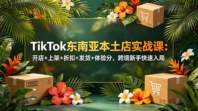TikTok东南亚本土店实战课：开店+上架+折扣+发货+体验分，跨境新手快速入局-源创文化-无心创作