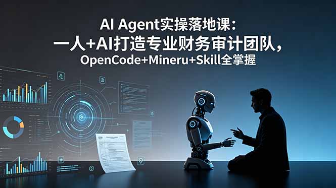 AI Agent实操落地课：一人+AI打造专业财务审计团队，OpenCode+Mineru+Skill全掌握-源创文化-无心创作