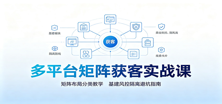 多平台矩阵获客实战课:矩阵布局分类教学,基建风控隔离避坑指南-源创文化-无心创作