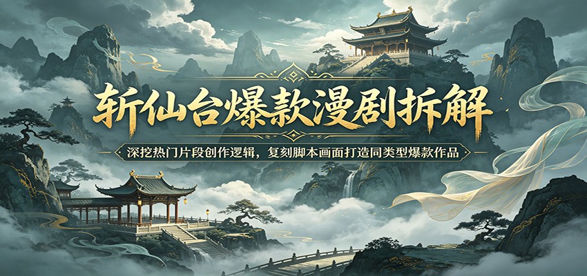 斩仙台爆款漫剧拆解：深挖热门片段创作逻辑，复刻脚本画面打造同类型爆款作品-源创文化-无心创作