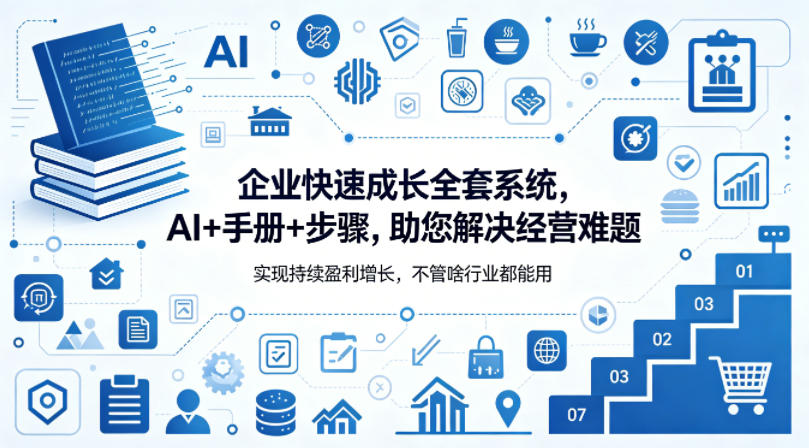 企业快速成长全套系统，AI+手册+步骤，助您解决经营难题，实现持续盈利增长，不管啥行业都能用-源创文化-无心创作
