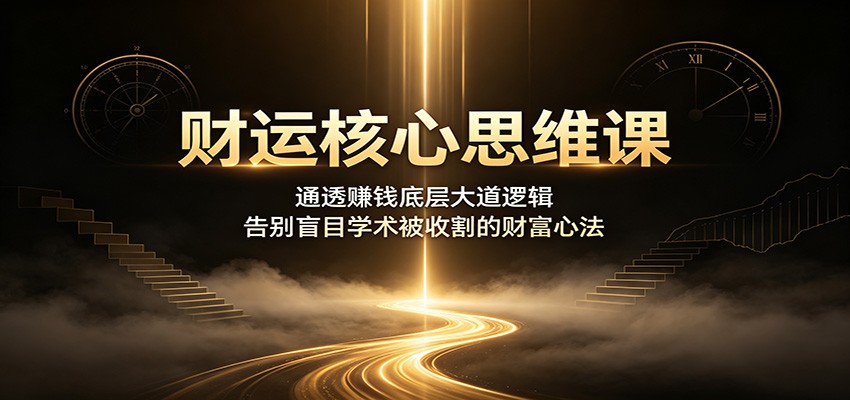 财运核心思维课:通透赚钱底层大道逻辑,告别盲目学术被收割的财富心法-源创文化-无心创作