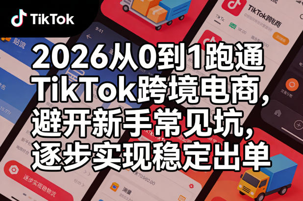 2026从0到1跑通TikTok跨境电商，避开新手常见坑，逐步实现稳定出单(更新0414)-源创文化-无心创作