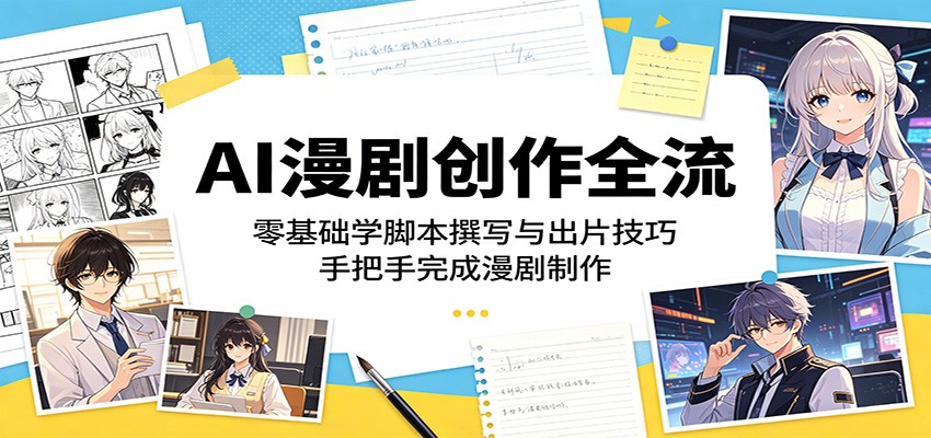 AI漫剧创作全流程：零基础学脚本撰写与出片技巧，手把手完成漫剧制作-源创文化-无心创作