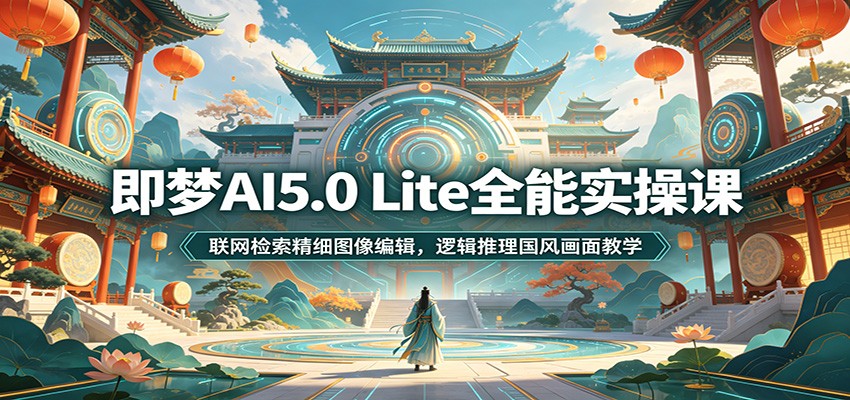 即梦AI5.0 Lite全能实操课：联网检索精细图像编辑，逻辑推理国风画面教学-源创文化-无心创作