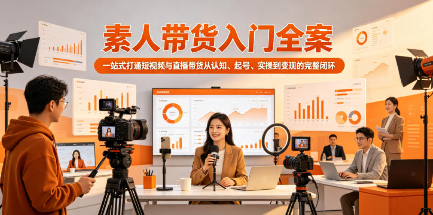素人带货入门全案，一站式打通短视频与直播带货从认知、起号、实操到变现的完整闭环-源创文化-无心创作