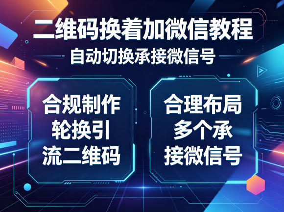 二维码换着加微信教程，自动切换承接微信号，合规制作轮换引流二维码，合理布局多个承接微信号-源创文化-无心创作