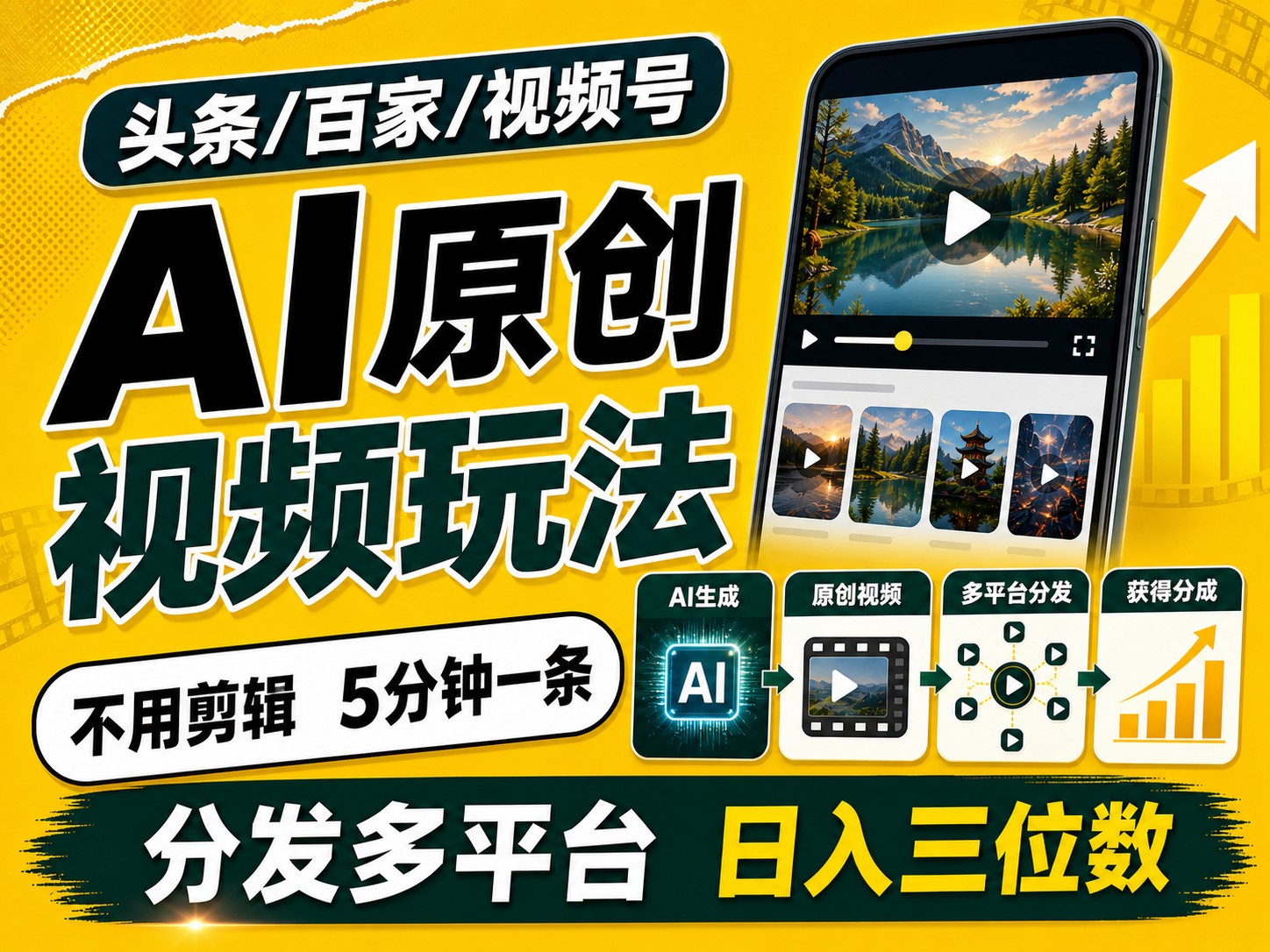 2026头条百家号升级玩法 5分钟一条原创视频 发多平台赚收-源创文化-无心创作