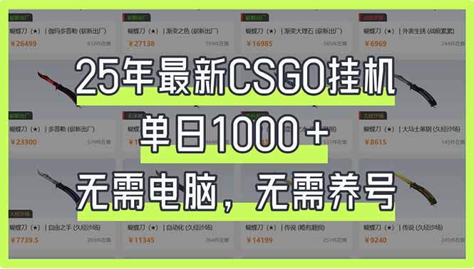 （14178期）25年最新CSGO挂机系统，单日1000+，无需电脑，无需养号，0基础可上手-源创文化-无心创作