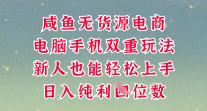 咸鱼无货源电商，多种运营方式，带你从零到一拿结果，可做代运营，也可软件一键发布【揭秘】-源创文化-无心创作